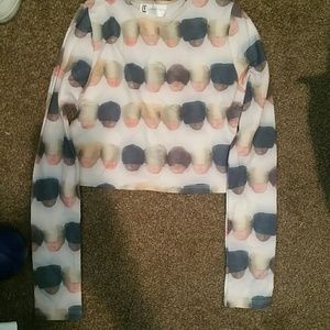 Covetee society doll head wrap spandex crop top