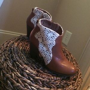 Brown lace boots