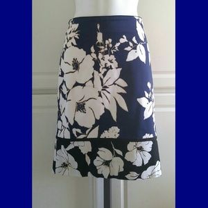 Black/Navy Floral Skirt