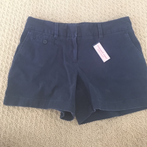 Navy Blue Cotton Shorts