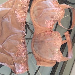 Chantelle sexy see thru bra and panty.