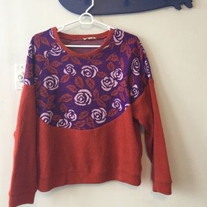 Red floral rose sweater (ModCloth)