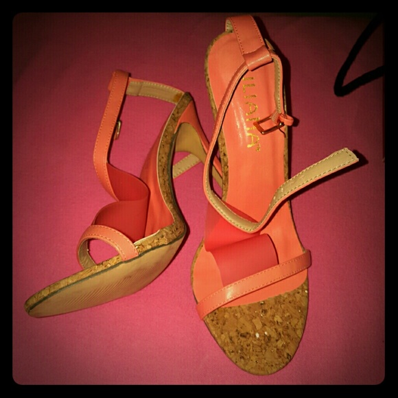 Peach/pastel coral high heels
