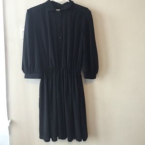 Vintage collared black dress