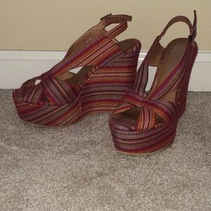 Sling back wedge sandals