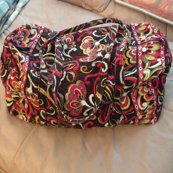Floral canvas printed over night weekender bag - Picture 1 of 4