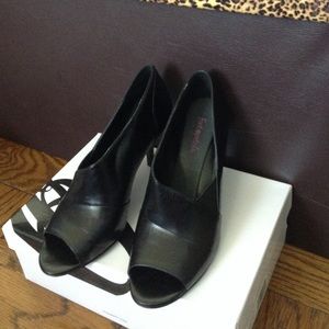 Nine West Black Open Toe Heels