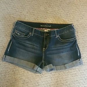 Dark wash jean shorts