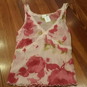 NWT sheer lace Express cami