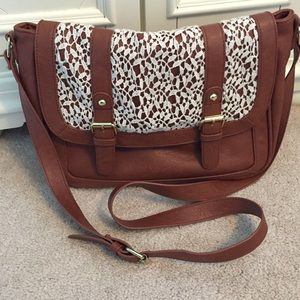 Madden Girl cognac satchel/cross body