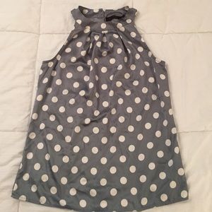 The Limited Grey Sleeveless Polka Dot Top