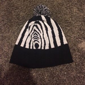 Zebra printed Pom Pom hat