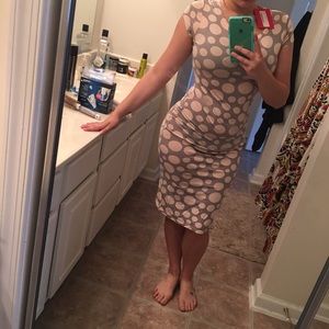 Polka Dot Cape Sleeve Midi Dress