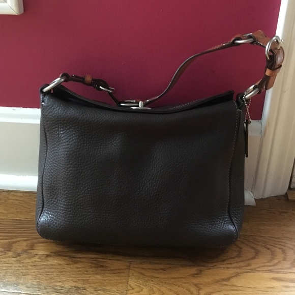 Brown leather Coach handbag - Picture 2 of 3