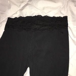 Lace waist leggings