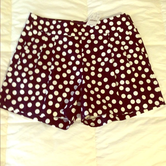 Navy and white Polka dot shorts