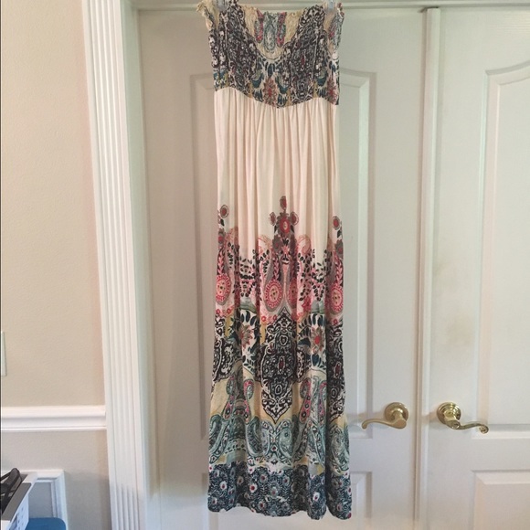 Boho Strapless Maxi Dress