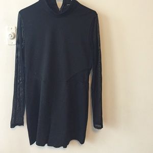 vintage long sleeve black romper