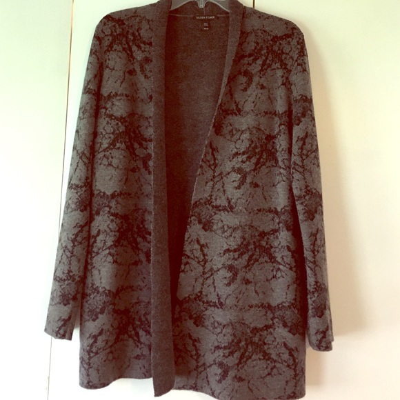 Eileen fisher wool blend sweater jacket