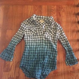 Elizabeth and James plaid button down