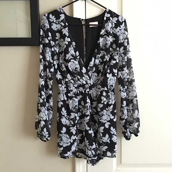 ***SOLD!!!*** Deep V-Neck Romper - Picture 1 of 4