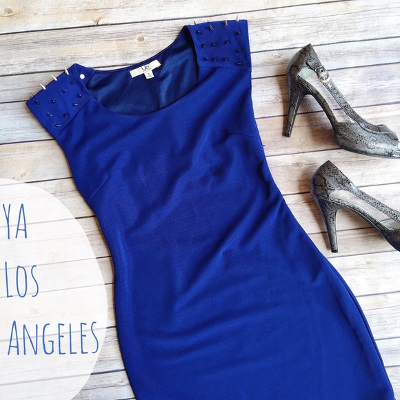 Ya Los Angeles Dresses & Skirts - Ya Los Angeles Spiked Blue Bodycon Dress 💙