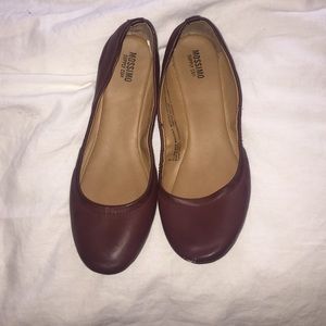 Burgundy flats
