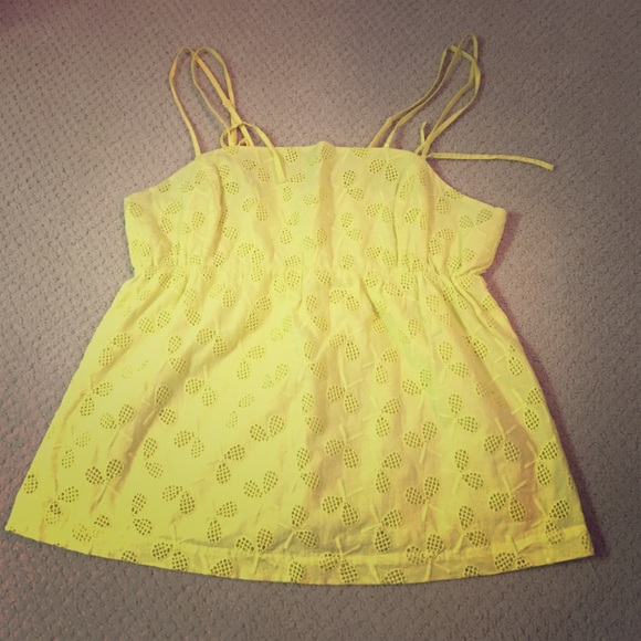 Yellow Eyelet Blouse