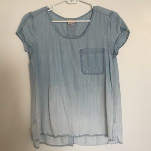 Anthropologie Holding Horses Denim Swing Top