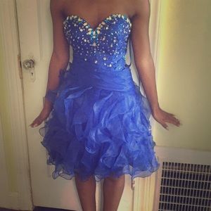 Blue sequins formal dress