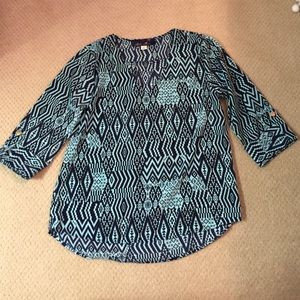 Geometric Silk Blouse