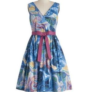 ModCloth In the Key of Chic Dress in Watercolors