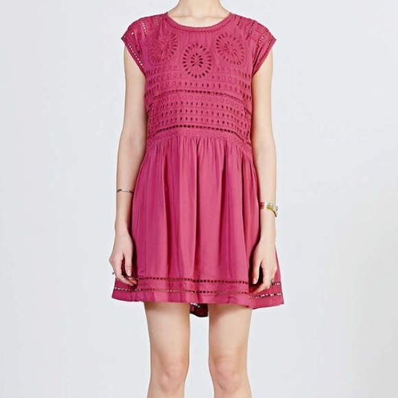 Blush colored Ecote Eyelet dress.
