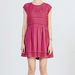 Blush colored Ecote Eyelet dress.