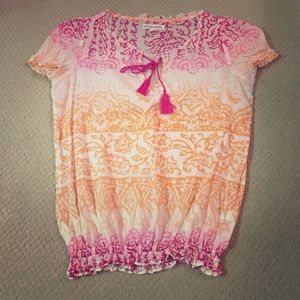 Tie-dye Peasant Top
