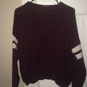 Brandy Melville Varsity Burgundy Sweater