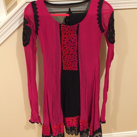 Purple and black Churidar