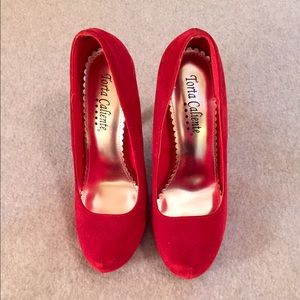 Red Velvet Pumps