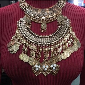 Large gold statement necklace