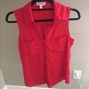 Express Portofino Sleeveless Red Top