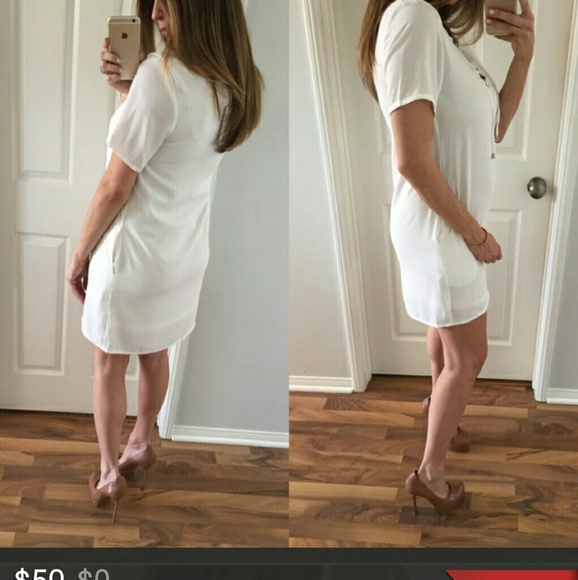 SOLD-Super cute.white tie up dress -NWT - Picture 2 of 2