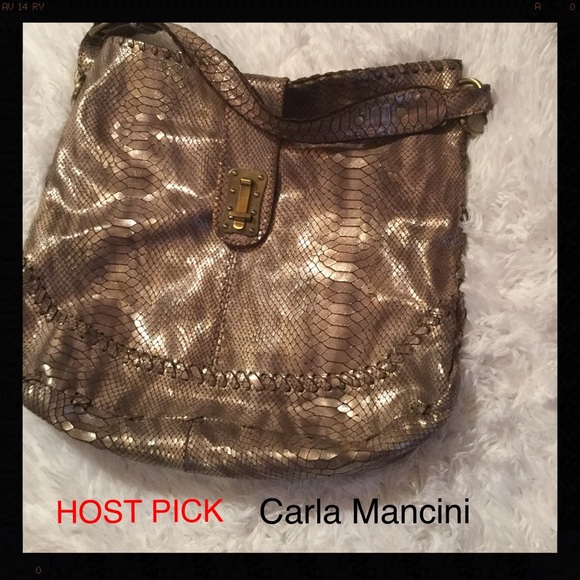 CARLA MANCINI Leather Snakeskin Hobo.‼️NOW $35