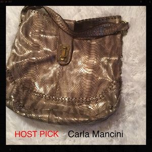 CARLA MANCINI Leather Snakeskin Hobo.‼️NOW $35