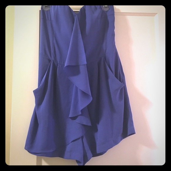Express blue strapless romper