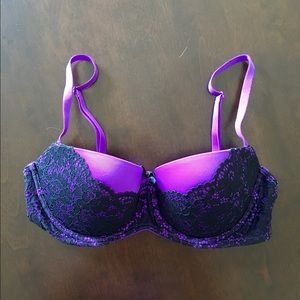 Victoria's Secret Purple and Black Balconet Bra