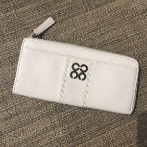 White leather Coach wallet