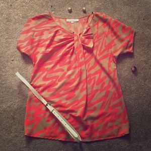 Ann Taylor Loft Short Sleeve Blouse Sz Small