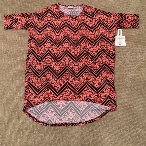 NWT XS Lularoe Irma in Black and Coral.