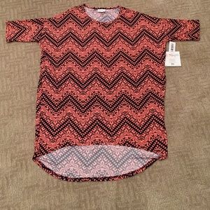NWT XS Lularoe Irma in Black and Coral.