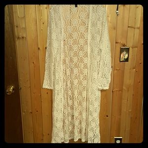 Torrid white lace cardigan